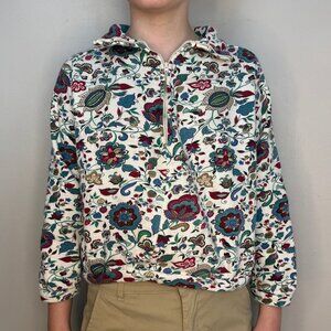 Vintage 1960s Girls’ Floral Print Sweatshirt, Half Zip, Karinda of California 8